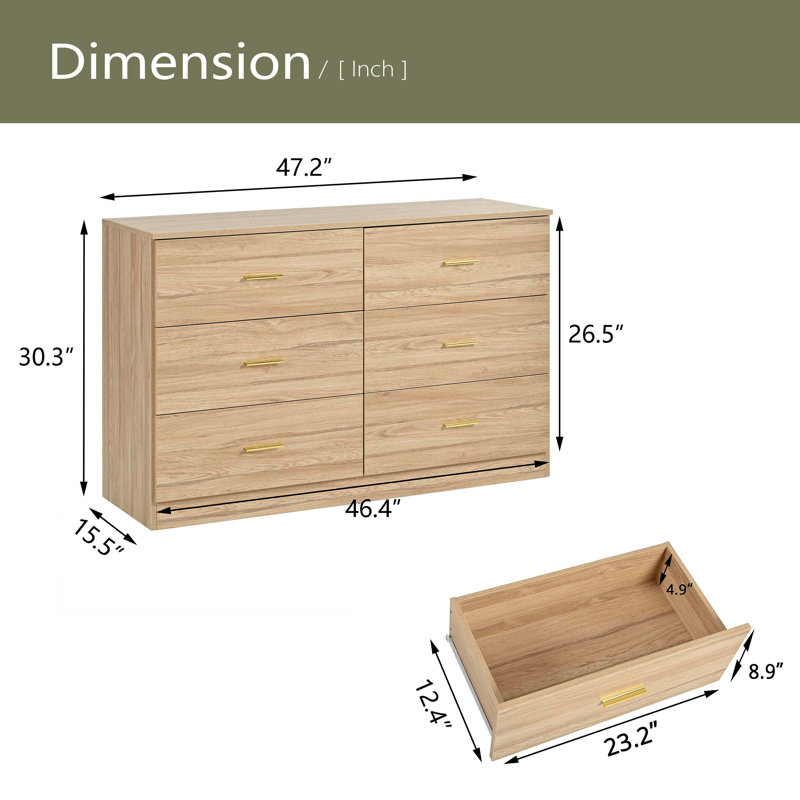 Commode 6 tiroirs Modern Modern