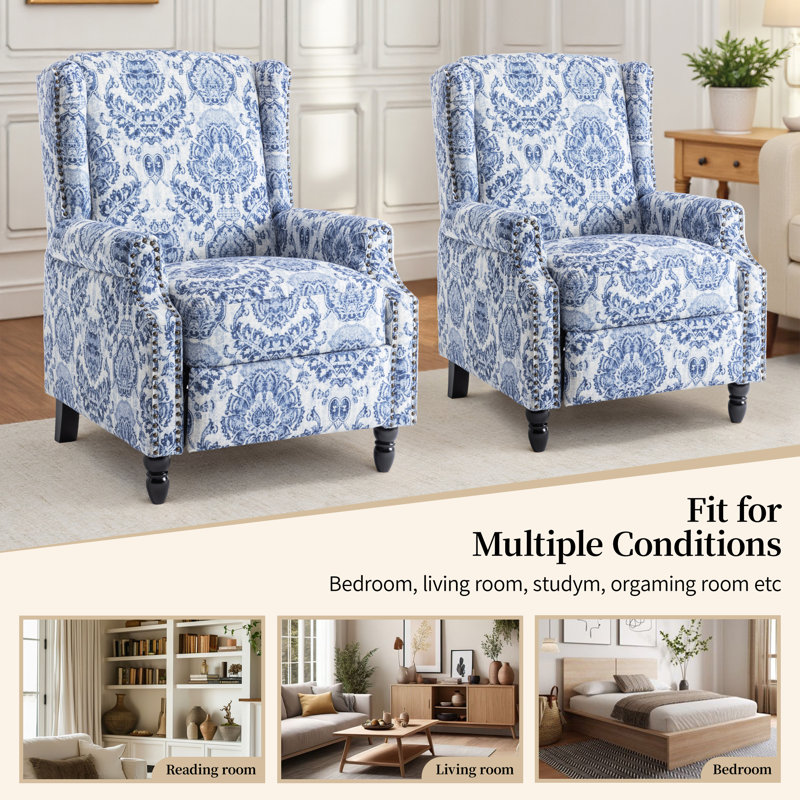 Fauteuil inclinable manuel standard, Motif floral marine