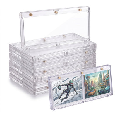 Porte-cartes magnétiques, paquet de 20, 175PT à double fente et paquet de 12, 187PT à triple fente pour cartes magnétiques en plastique transparent, vitrines de protection rigides pour échanger des cartes de collection