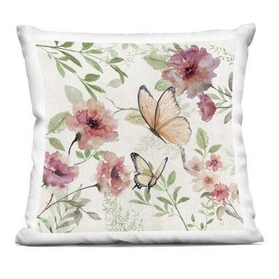 Poetic Monarch Butterfly Design by Paul Brent Throw Pillow