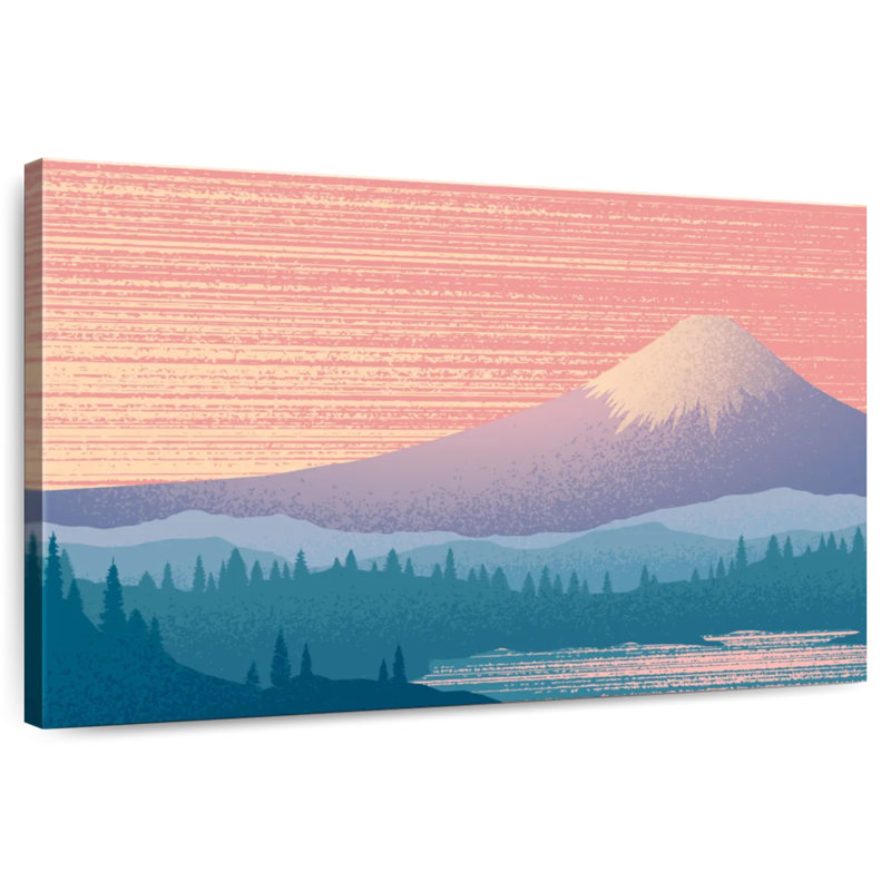 Alvord, paysage du mont Fuji I, H 16 po x l 24 po