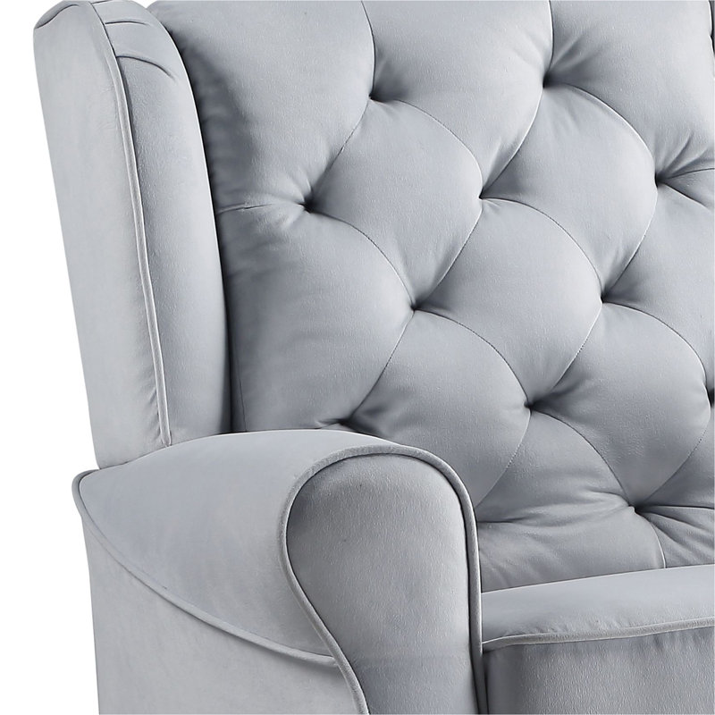 Fauteuil coulissant gris en tissu avec pivot