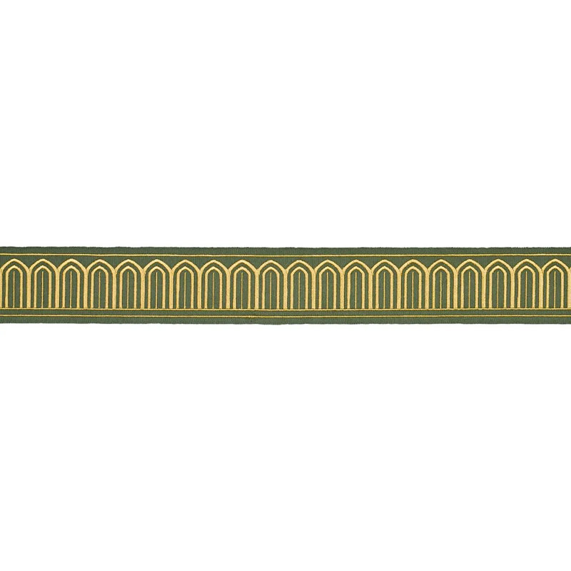 Ruban brodé Arches moyen, Olive