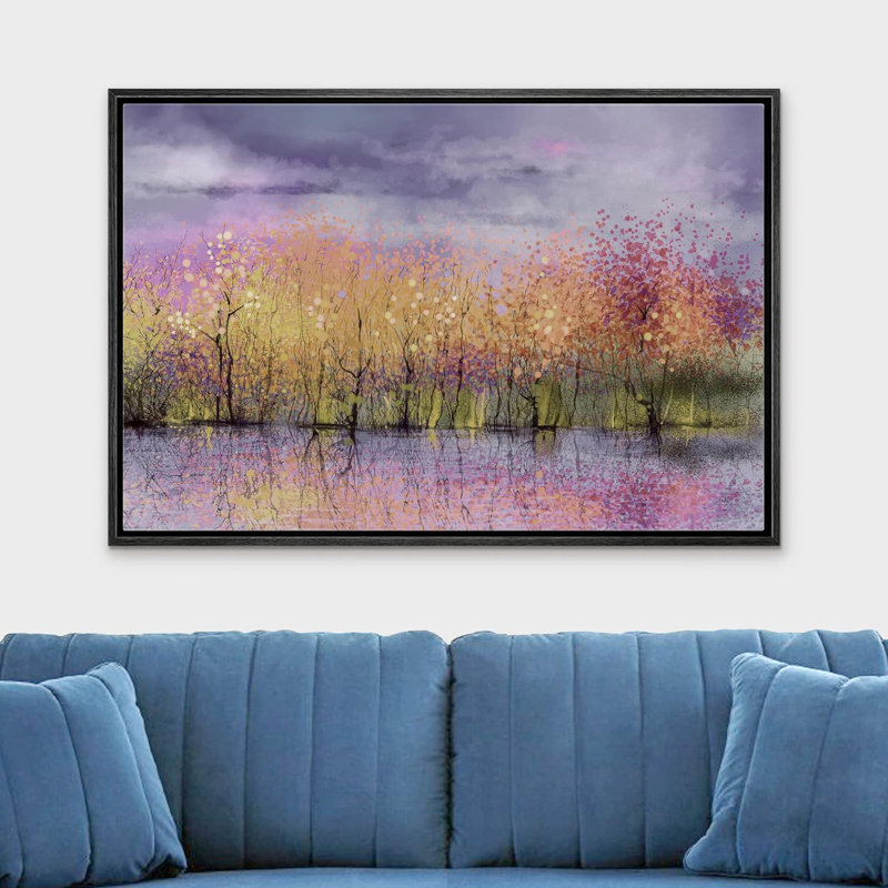 «Abstract Forest Reflection» sur «Abstract Forest», Cadre noir, H 16 po x l 24 po
