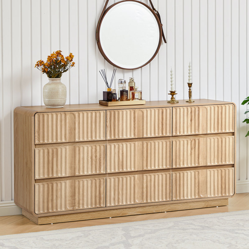 Commode moulée à 9 tiroirs (l 60,2 po), Jaune