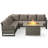 Ingvald 6- Person Outdoor PE Wicker Sectional Seating Group with Fire Pit Table and Cushions-748245978-748245977
