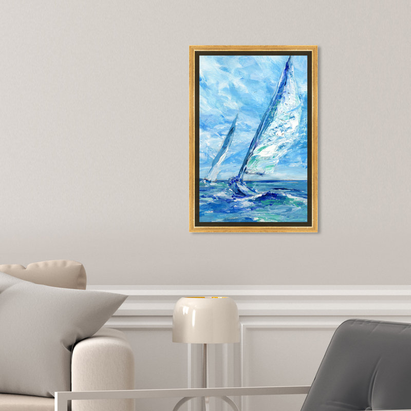 Nautique et bateaux côtiers-reproduction d’art, H 32 po x l 24 po x P 1,5 po, Encadrement doré