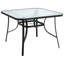 Bankston Square Glass Outdoor with Umbrella Hole Dining Table - 105 cm W 105 cm D-839419998