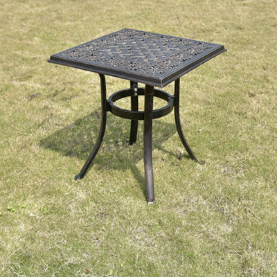 Outdoor Waterproof And Rust-resistant End Table Square Metal Outdoor Side Table , 23.62'' in. W 23.62'' in. D