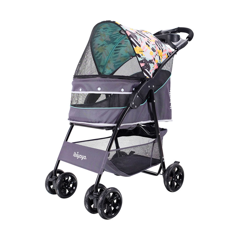 Mint Green Lightweight Covered Pet Stroller for Small Breeds