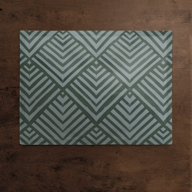 Napperon rectangulaire en coton, Gris foncé