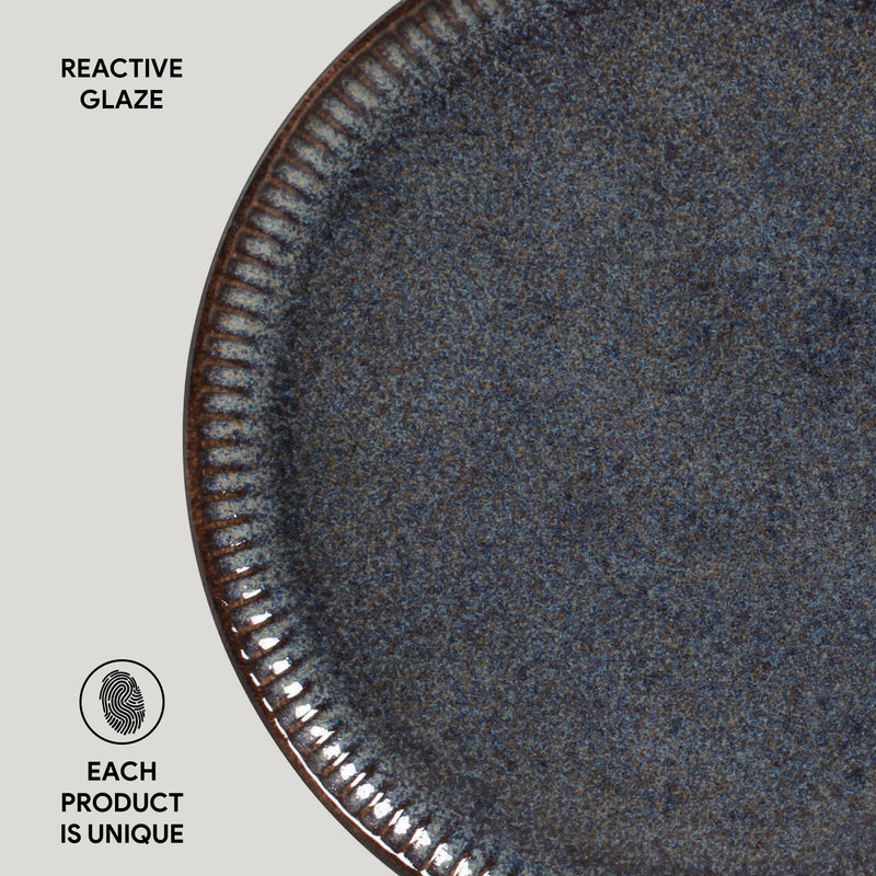 Assiette plate en grès de 10,8 po Linhas Titanium Commercial