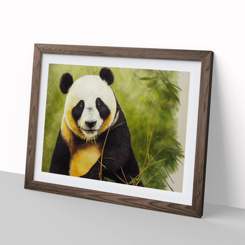 Unbelievable Panda - Framed Print, 46cm H x 64cm W x 2cm D, Walnut