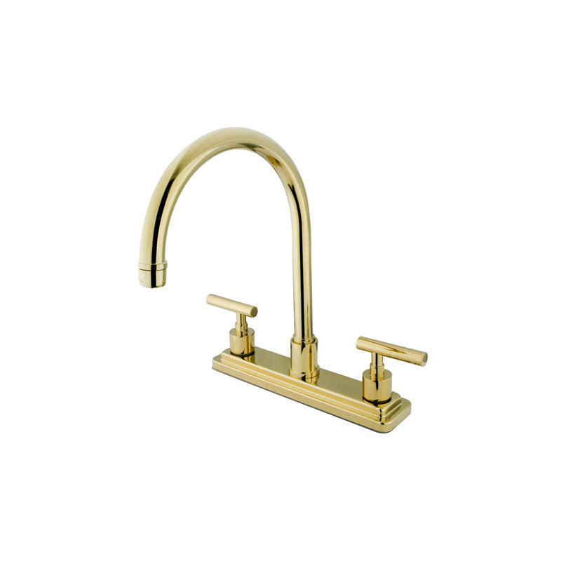 Sydney Double Handle Kitchen Faucet, Polished Brass