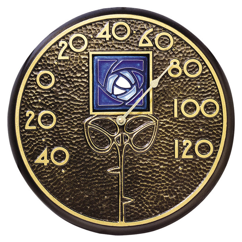 Horloge murale 12 po Dard Hunter Rose, Bronze français / ambre