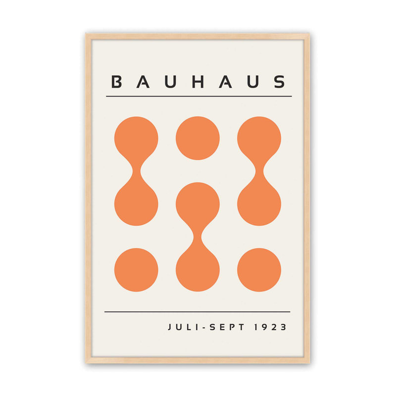 Orange Bauhaus, impression encadrée, Reproduction encadrée sans passe-partout, Érable brut, H 11 po x l 9 po