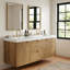Ensemble de meuble-lavabo mural moderne 60 po avec lavabo SMC intégré et tiroirs de rangement séparés