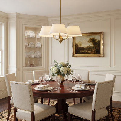 Lustre classique en tissu 4 lumières