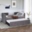 Lit de jour simple en L tapissier avec couchette, 3 tiroirs-624629462