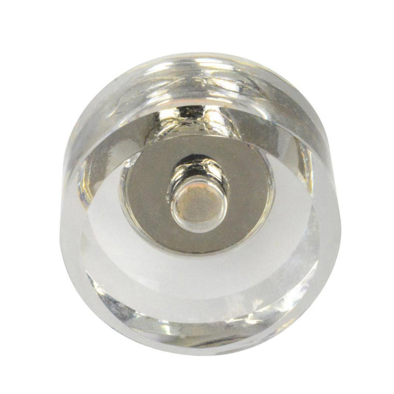 Poignée cylindrique 1 1/8 po de diamètre Elegance, Transparent / nickel poli