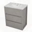 Ensemble de meuble-lavabo double avec tiroirs pleine extension et lavabos en céramique-485599343