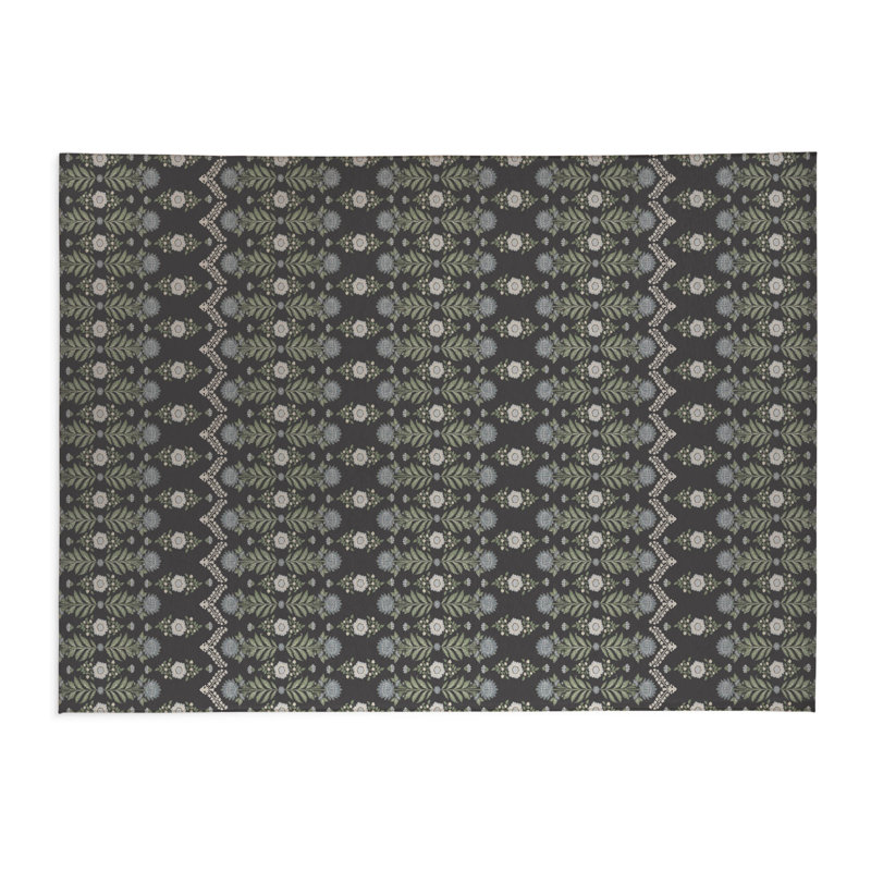 Kalina Low Profile Kitchen Mat, Charcoal, Rectangle 4' x 6'