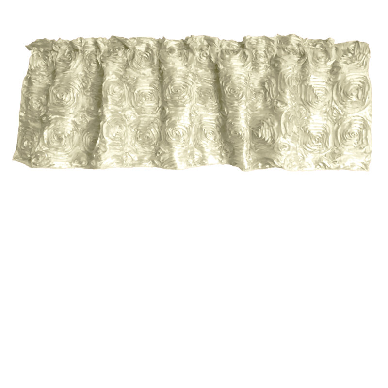 Floral Tailored Window Valance, 54" W x 18" L, Ivory