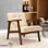 Fauteuil Mid-Century moderne en cuir artificiel touffeté de 21,65 po de large Havva