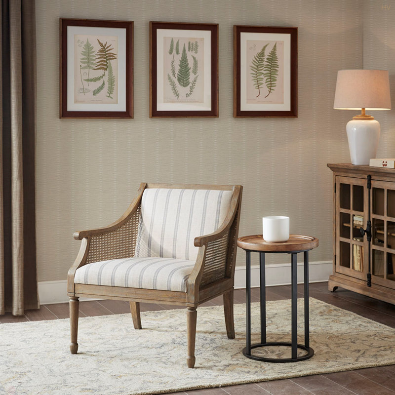 Fauteuil décoratif, fauteuil avec structure en bois massif