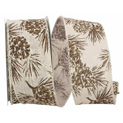 2,5 po X10Yds filaire ivoire avec ruban paillettes