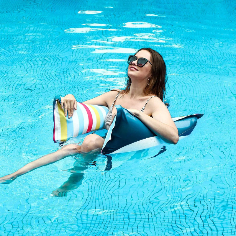 Fabric Pool Hammock Floats,  Inflatable Multi Purpose Water Hammocks Floaties (Saddle,  Chair, Hammock, Drifter), Pool Float  For Adults