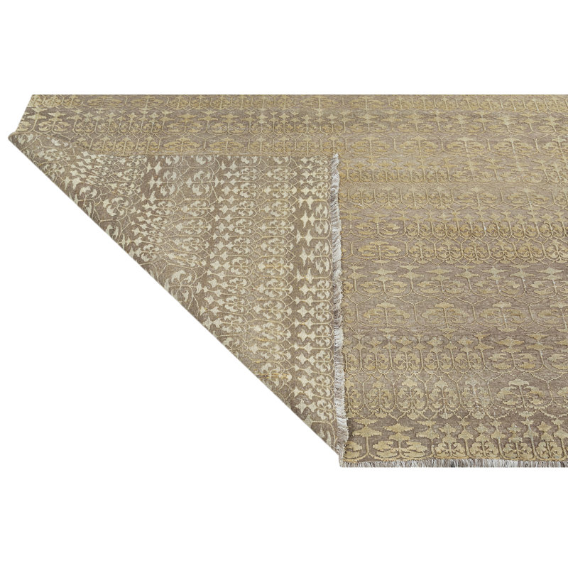 Tapis naturel de haute qualité noué à la main, Naturel, Rectangle 168 po x 120 po
