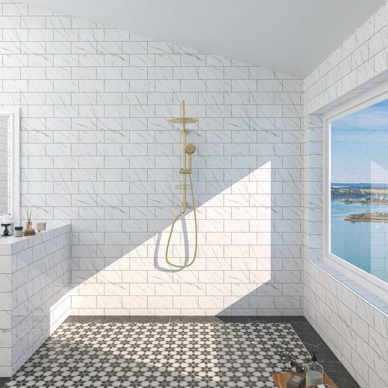 Système de douche complet, Or brossé