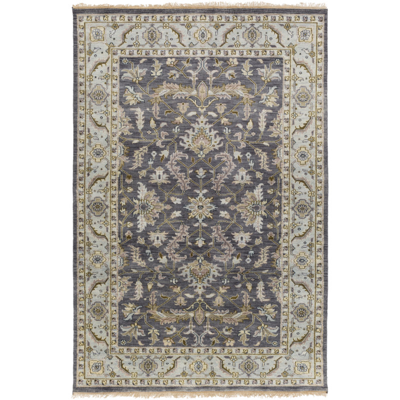 Ostrander Wool Oriental Indoor Rug, Rectangle 3'9" x 5'9"