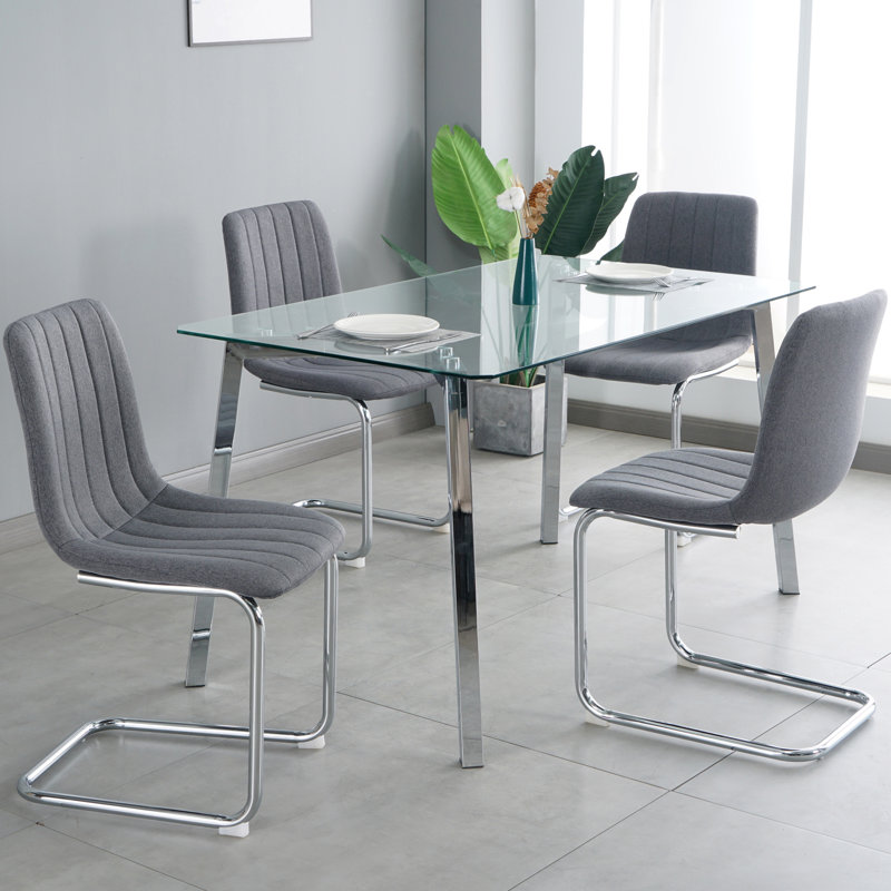 Chaise d'appoint en lin capitonné Beachwood, Gris foncé