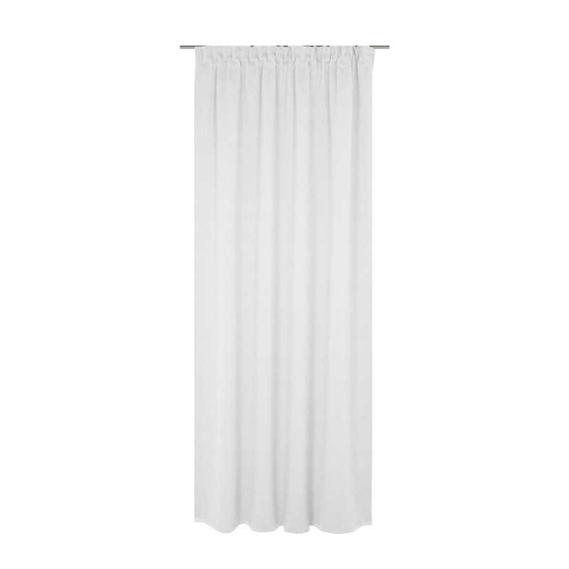 Quaniece Semi Sheer Single Curtain Panel, White, 245cm H x 135cm W