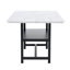 Ensemble de table de salle à manger moderne blanc et noir avec rangement, MDF et cuir PU, idéal pour le divertissement à la maison