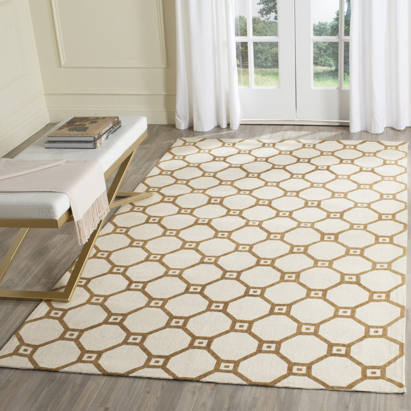 Nilde Cedar Brook Hand Loomed Jute Geometric Rug, Rectangle 5' x 8'