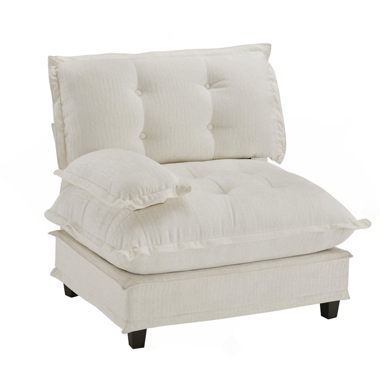 Canapé 73 LSF chenille - beige, Beige, Orienté vers la gauche