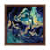 Dramaqueen - Gold And Indigo by Monika Strigel - Floater Frame Print on Canvas