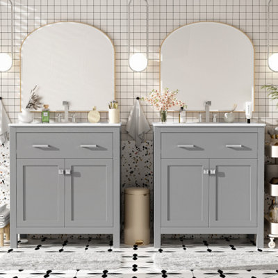 Ensemble de meuble-lavabo gris 60 po