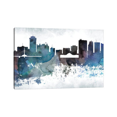 Winnipeg Bluish Skyline by WallDecorAddict - Wrapped Canvas Gallery-Wrapped Canvas Giclée
