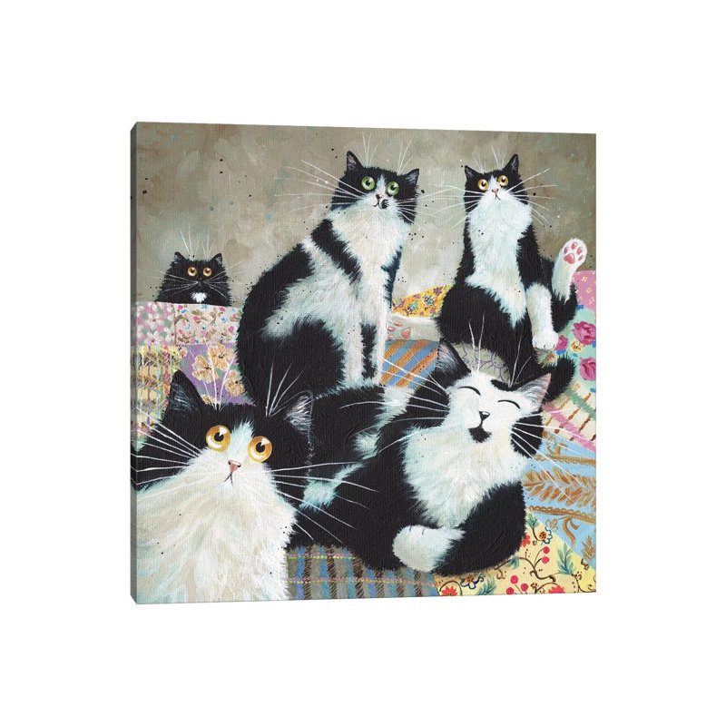 Patchwork Cats by Kim Haskins - Wrapped Canvas Print, 66.04 cm H x 66.04 cm W x 1.91 cm D