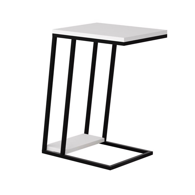 Metal Frame Sofa Laptop Table, White