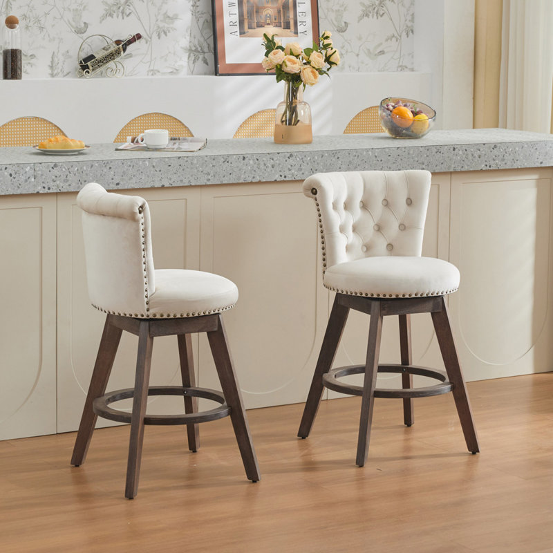 Tabouret de bar pivotant à 360 °, Beige