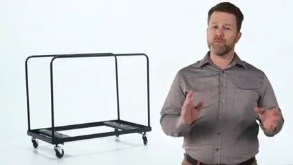 Black Steel Folding Table Dolly with Swivel Casters