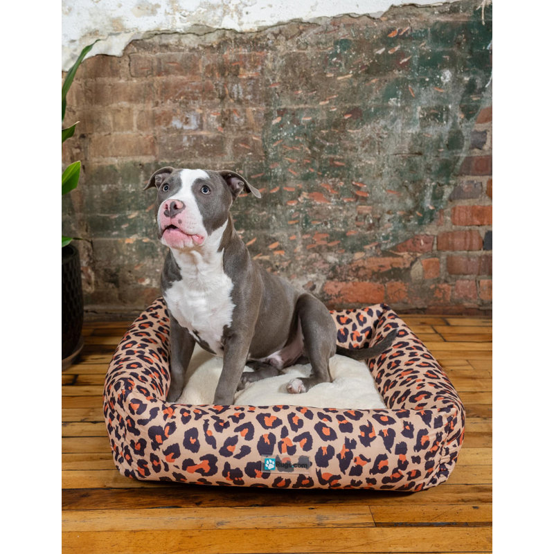 Tapis pour lit de qualité supérieure Rugs.com, H 7,5 po x l 24 po x P 28 po, Imprimé animal beige / noir / orange