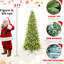 300 lumières de Noël à DEL blanc chaud décorées, arbre de Noël mince de 6 pi avec 850 pointes Pe + réalistes, conception à charnières à installation simple, support en métal pour petits espaces avec lumières, structure peu encombrante, compact
