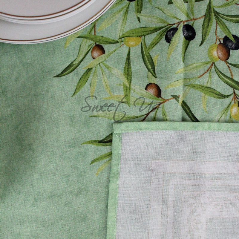 Bonnetsville Floral 100% Cotton Tablecloth, 1, Green