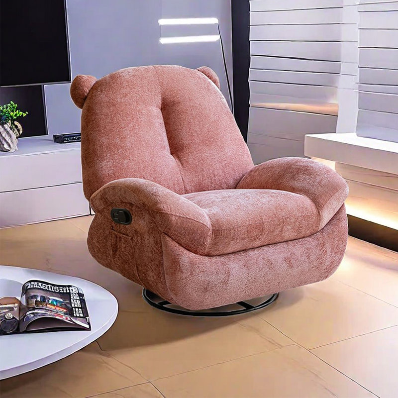 Fauteuil inclinable en flanelle avec éponge., Mélange de polyester rose